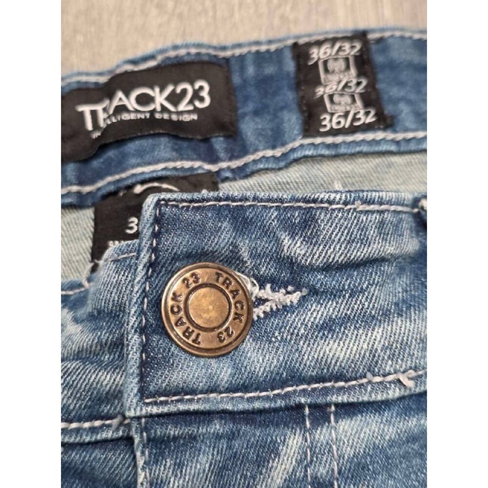 TRACK 23 Skinny Fit Men's Y2K Jeans 36x32 Blue A004251 - Picture 5 of 8